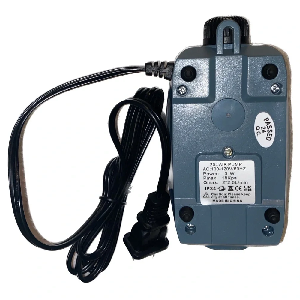 HITOP Dual Outlet Electric Air Pump for 10-100 Gallon Aquariums 100-120V/60Hz 3W